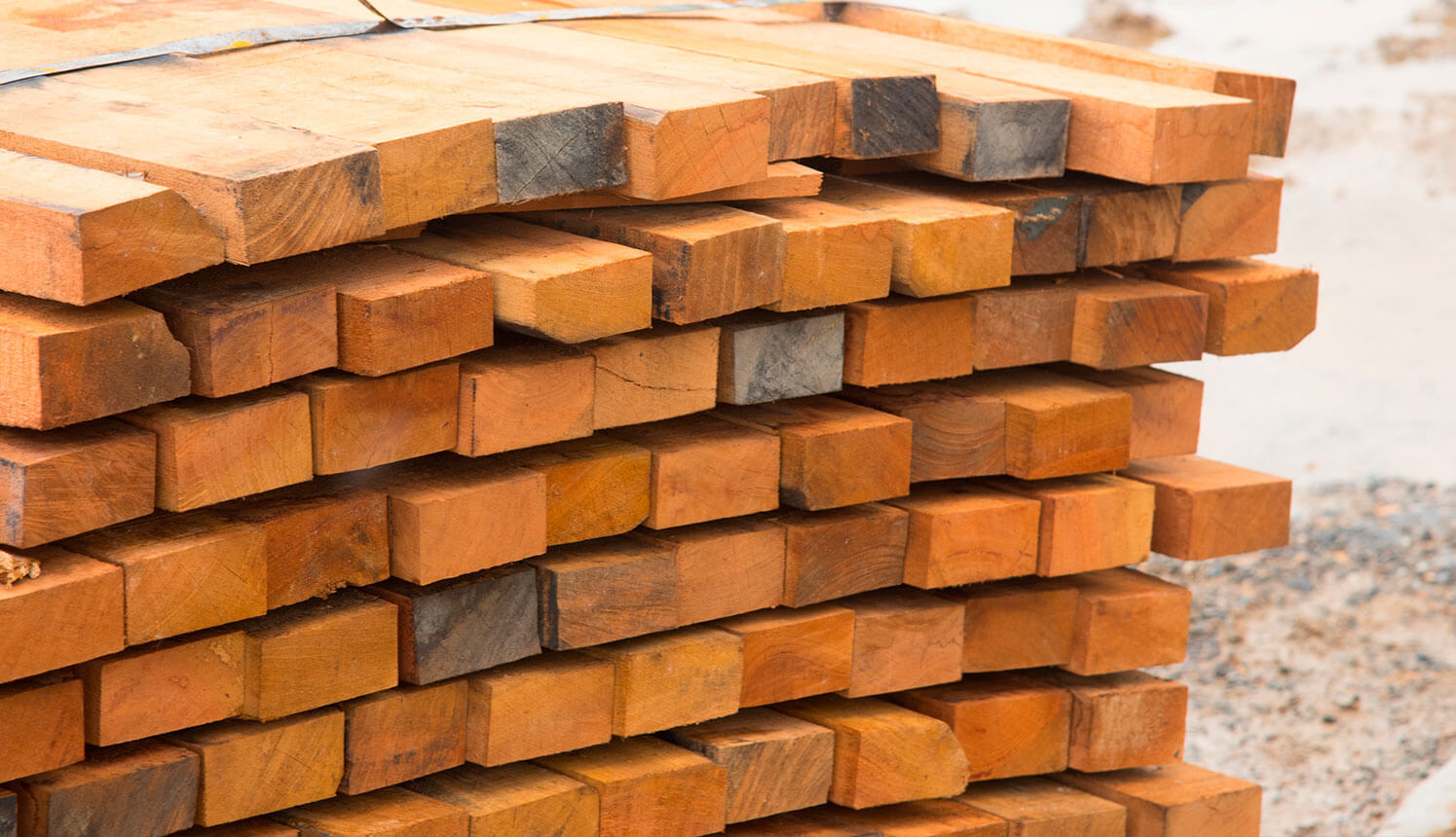 Bastaings bruts pour coffrage.